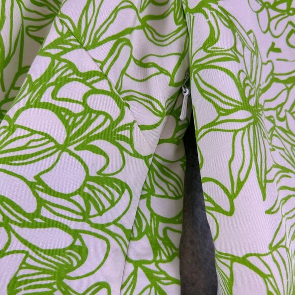 Lilly Pulitzer Tunic Womens 2 White Green Silk Blend Floral Beaded Tropical Boho - Picture 10 of 12